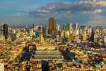 Západ slnka nad hlavným mestom Phnom Penh