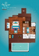 Plán vily Sunset s bazénom