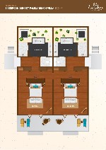 2 spálne Sunset Sunset rodinná plážová vila plán vily