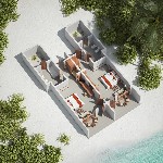 Rodinná vila na pláži - 2 spálne - plán