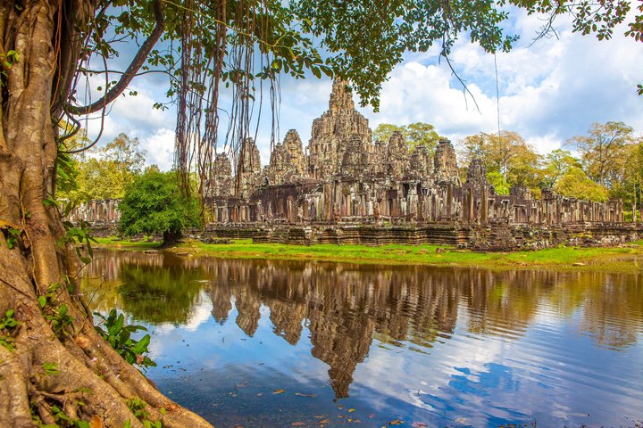 Monumentálny chrám Bayon v Siem Reap